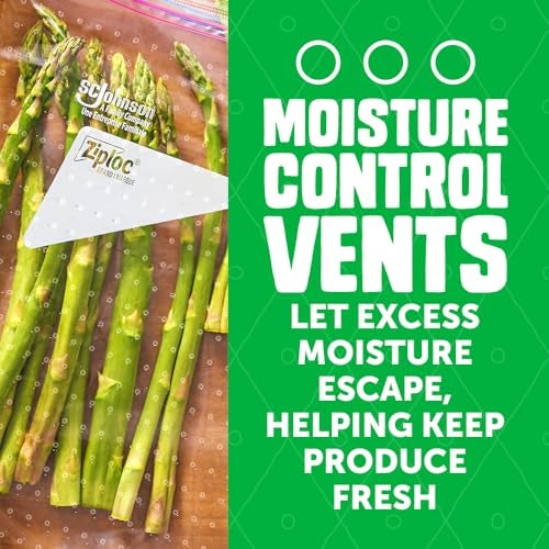 Ziploc Food Storage Produce Bags Seal Top to Keep and Control Moisture 15 Bags Total - Image 5