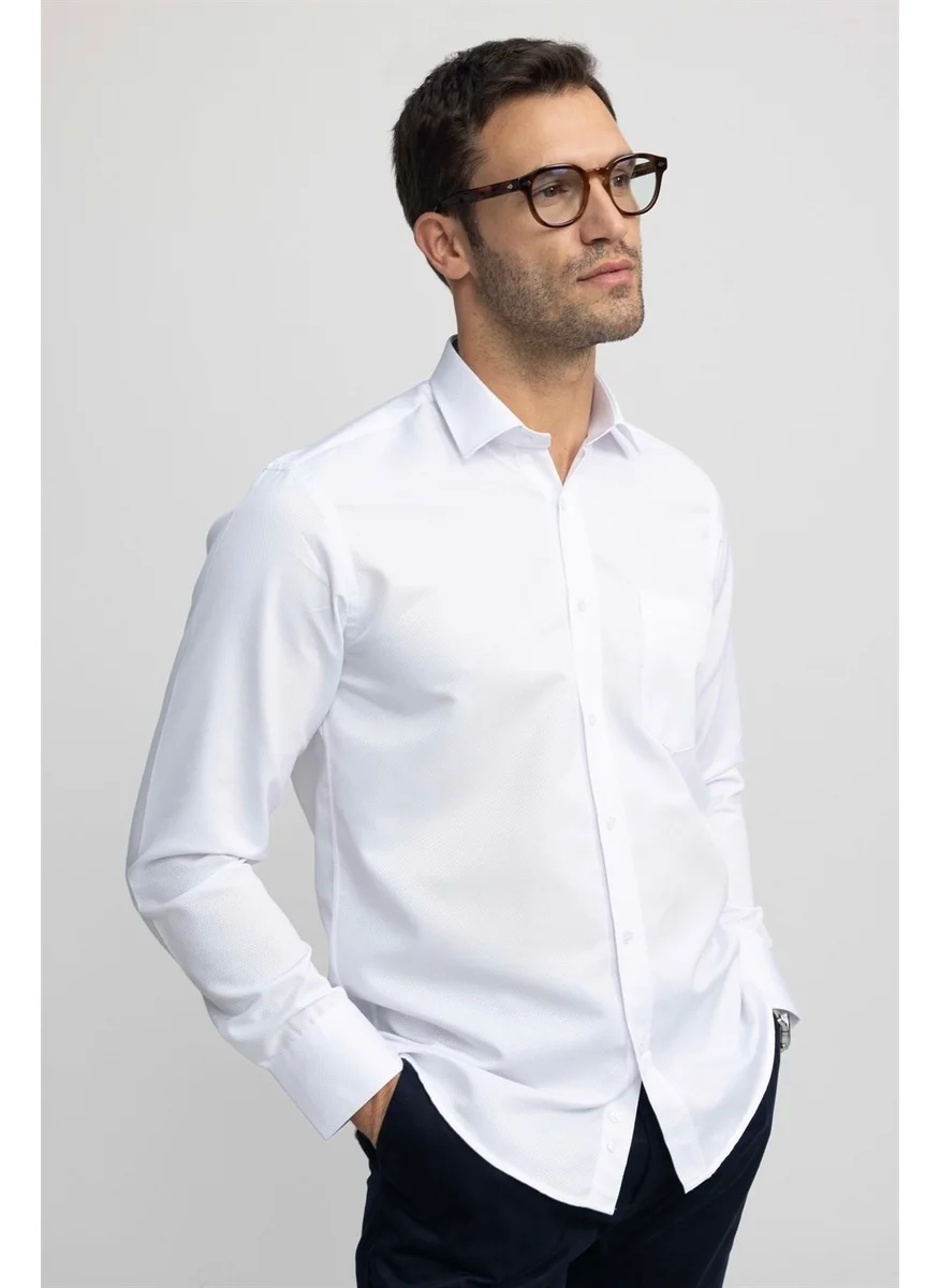 تودورس Classic Fit Long Sleeve Necktie Dobby Men's Shirt
