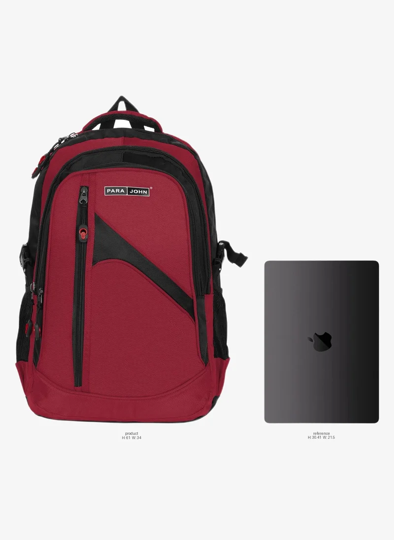 Parajohn Parajohn Iconic 24-Inch Lightweight School Backpack with Multiple Pockets  -Red