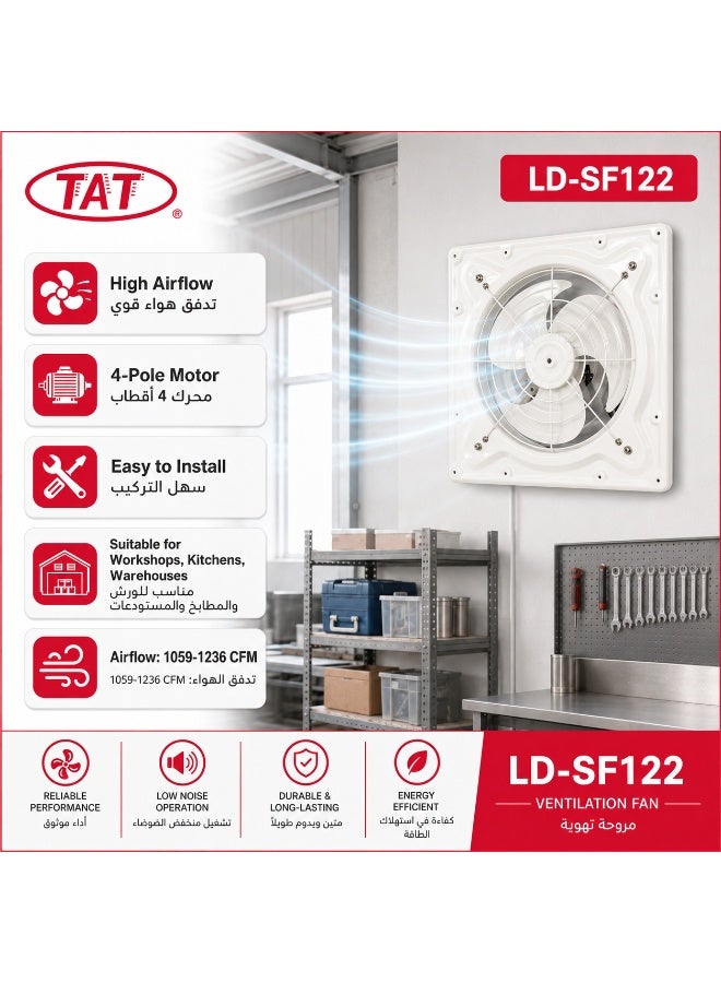 Tat Iron Exhaust Fan 40 × 40 cm frame, 1236 CFM, 220-240 V - Image 2