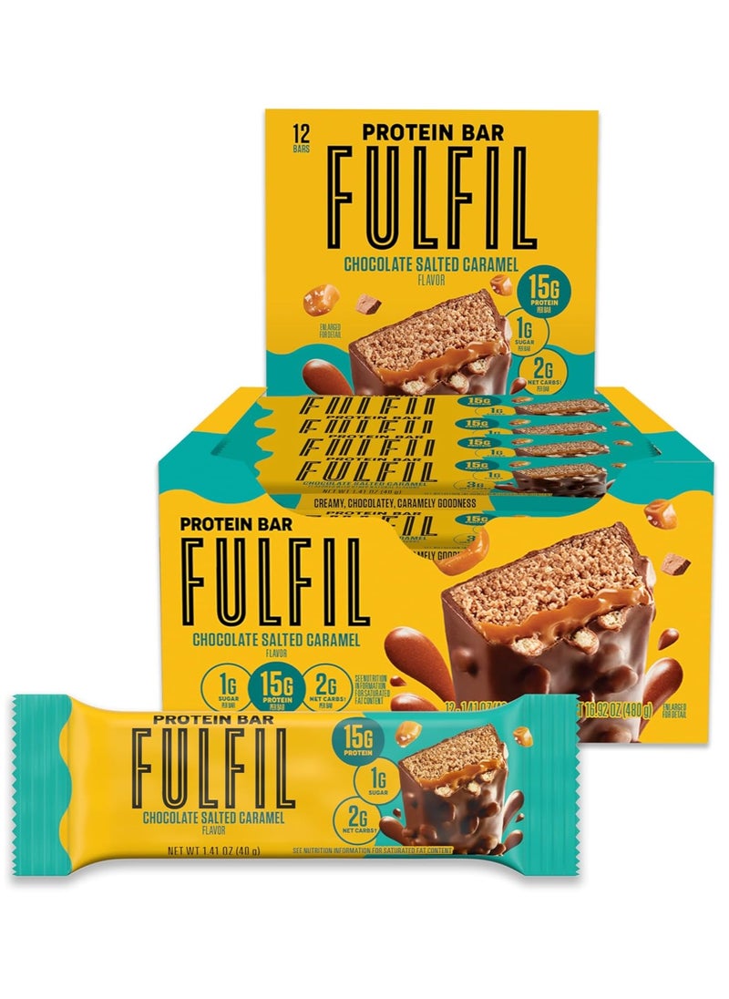 Fulfil Protein Bar, Chocolate Salted Caramel, 12 Bars Each 1.41 oz (40g)  - Image 2