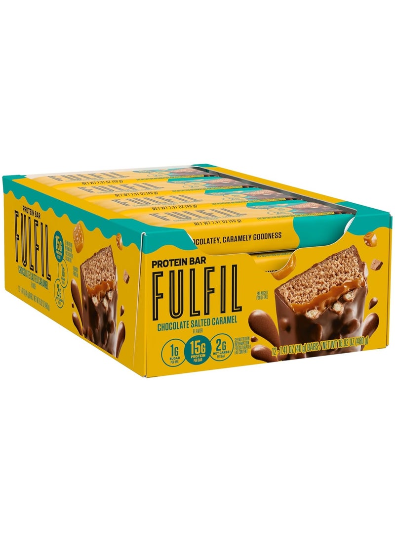 Fulfil Protein Bar, Chocolate Salted Caramel, 12 Bars Each 1.41 oz (40g)  - Image 4