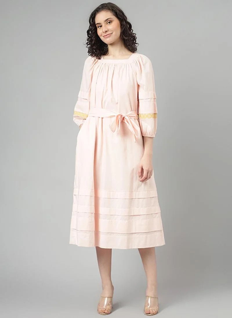 بيفرلي هيلز بولو كلوب BEVERLY HILLS POLO CLUB Square-Neck Fit & Flare Dress