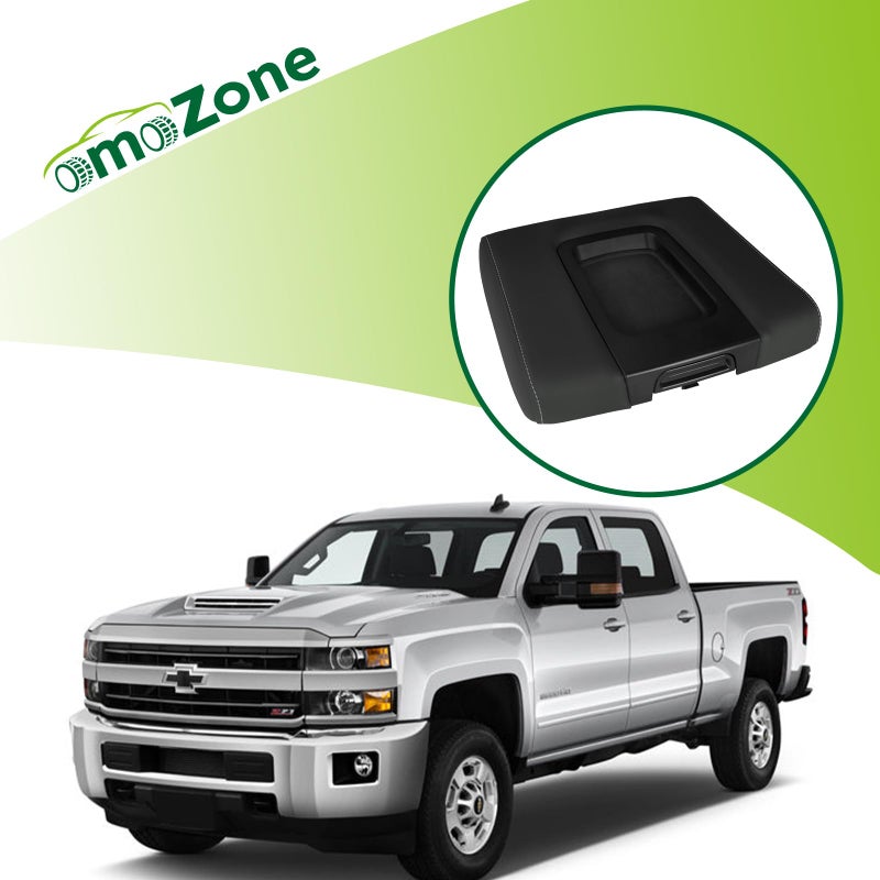 omoZone Front Seat Center Console Armrest Lid Cover with Liner Mat Black Compatible with 2014-2019 Chevrolet Chevy Silverado Suburban Tahoe GMC Sierra Yukon XL Replaces 22881398 22876379 - Image 2