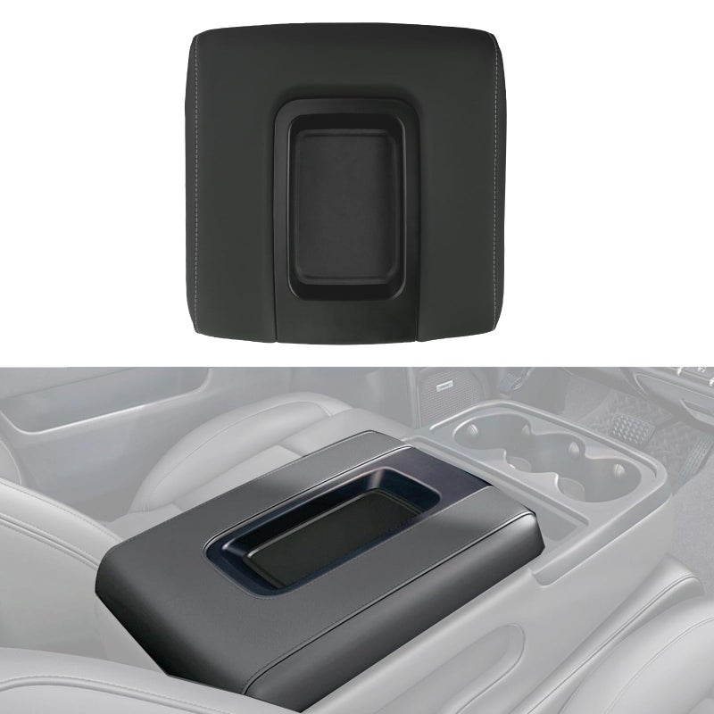 omoZone Front Seat Center Console Armrest Lid Cover with Liner Mat Black Compatible with 2014-2019 Chevrolet Chevy Silverado Suburban Tahoe GMC Sierra Yukon XL Replaces 22881398 22876379 - Image 4
