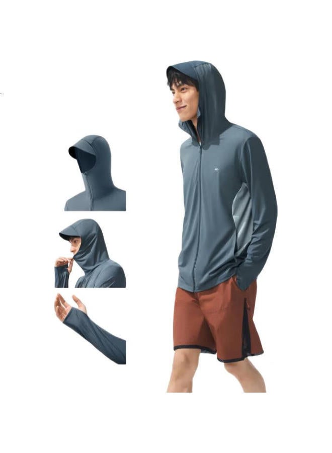 Beneunder جاكيت حماية من الشمس للرجال معطف رقيق حماية من الأشعة فوق البنفسجية تنفس خارجي صيد ترفيهي مرونة عالية صيفي AS105 أسود غسق XL - Image 3