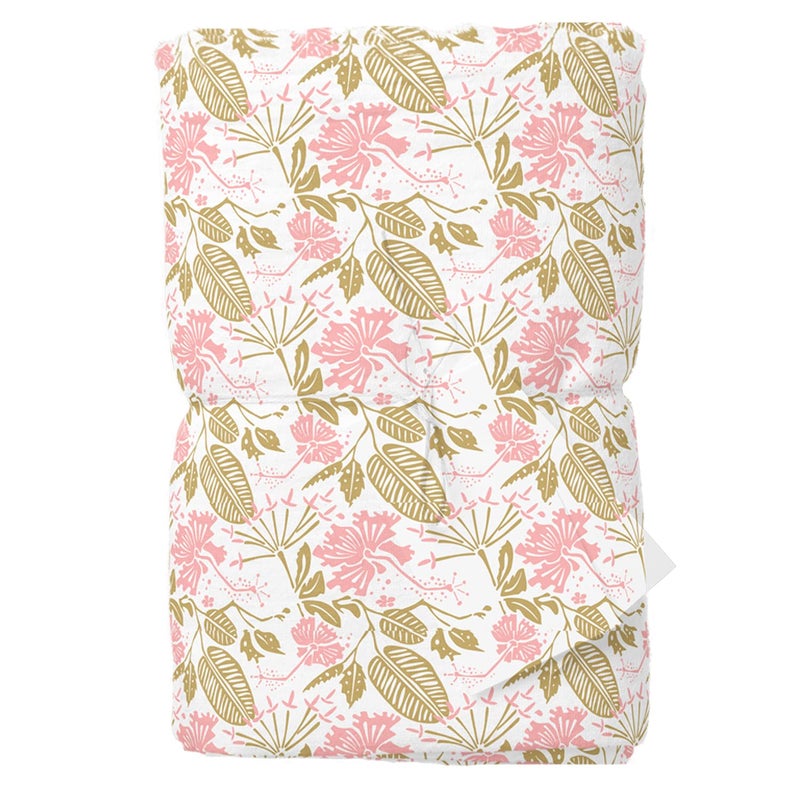 Kiddery Floral Luxury Muslin Blanket Dohar 100 Muslin Cotton Breathable Soft Used for Nursing Crib Blanket Stroller Cover Newborn Toddler Edition Girls 107cm x 103cm - Image 5