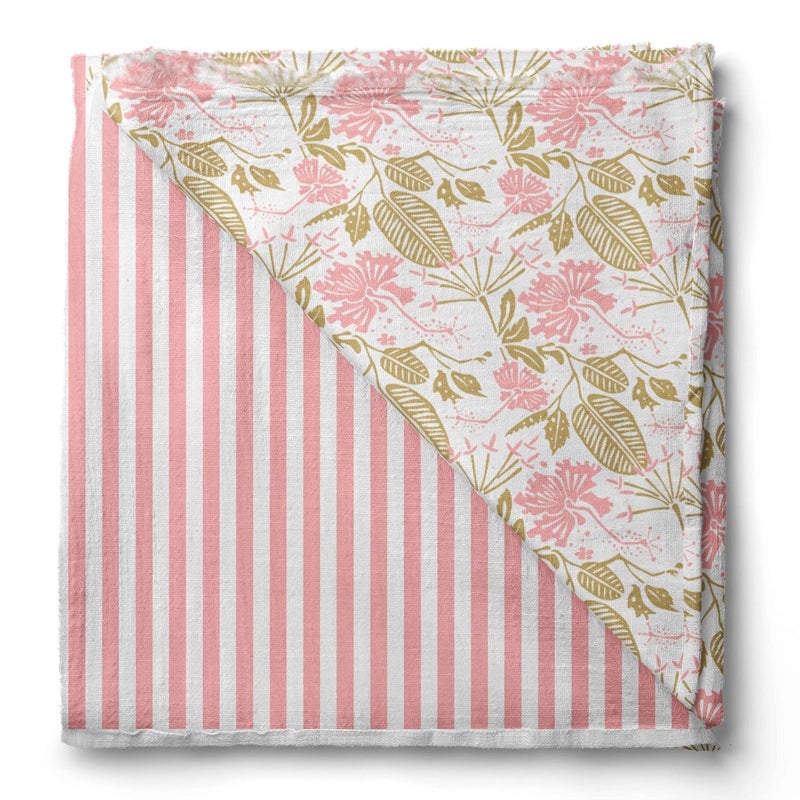 Kiddery Floral Luxury Muslin Blanket Dohar 100 Muslin Cotton Breathable Soft Used for Nursing Crib Blanket Stroller Cover Newborn Toddler Edition Girls 107cm x 103cm - Image 4