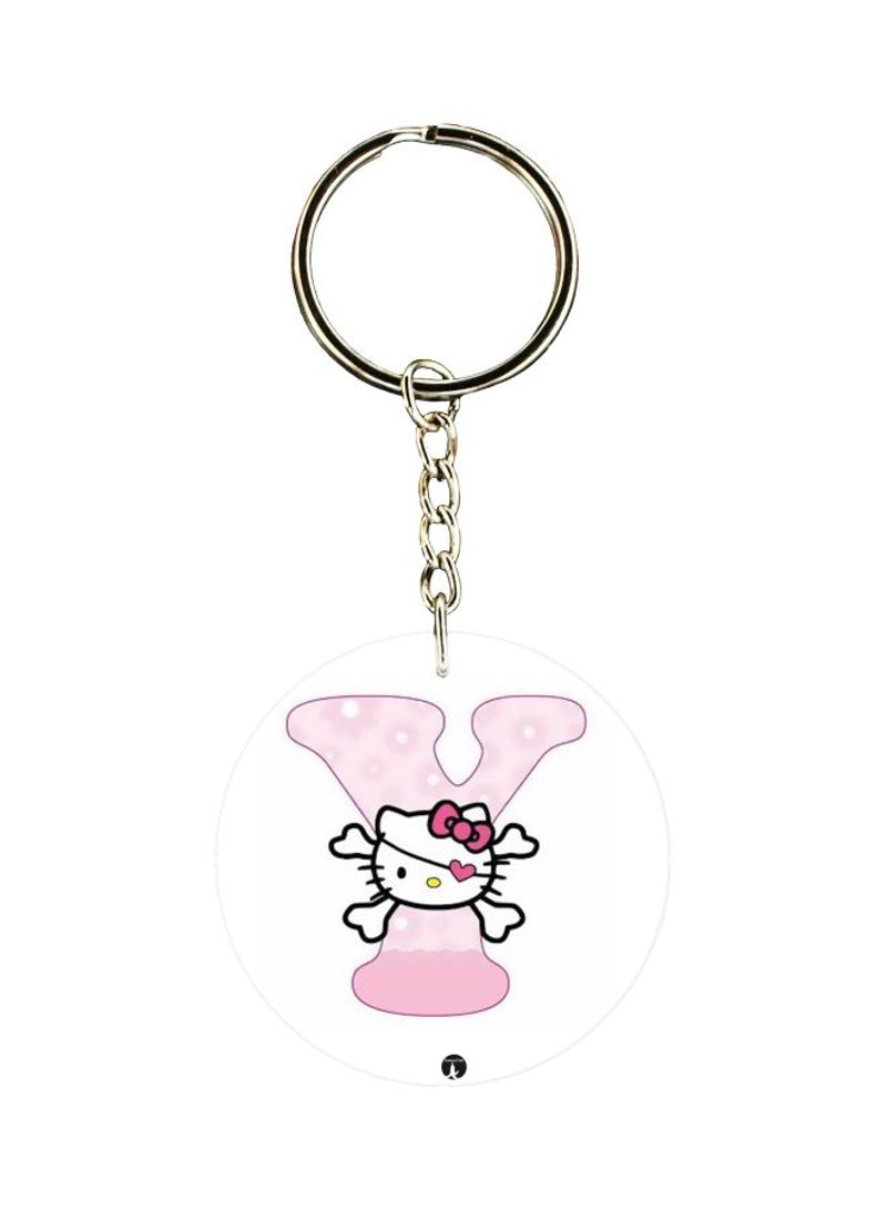 Y Letter Cartoon Themed Dual Sided Keychain
