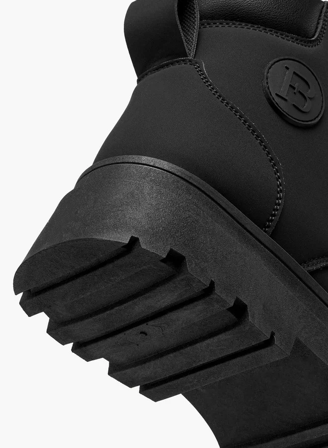 Flora Bella By Shoexpress Panelled Ankle Boots with Lace-Up Closure