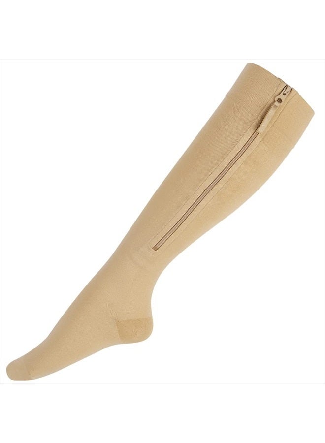 Zipper Compression Socks for Men Women - 20-30 mmHg Close Toe Knee High Medical Compression Socks with Zipper, Zip Up Socks for Varicose Veins, Edema, Recovery, Pregnant, Nurse - Image 5