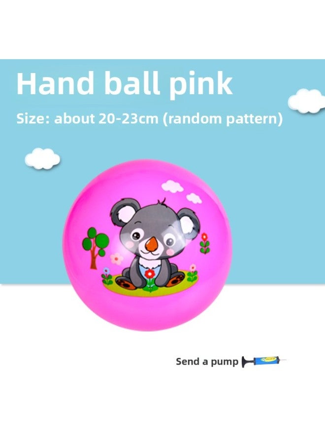 Children's Small Rubber Ball Children's Basketball Elastic Pat Ball Kindergarten Special 0-3 Years Old Baby Toy Ball-Color:Pink Pat Ball (one Pump Per Id)  - Image 1