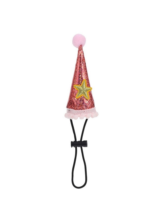 STOBOK 1Pc Pink Star Hat, Bearded Dragon & Small Animals Christmas & Halloween Reptile Costume, Modern Unisex Pet Apparel, Cotton/Polyester, 4.3x2.3inches - Image 1