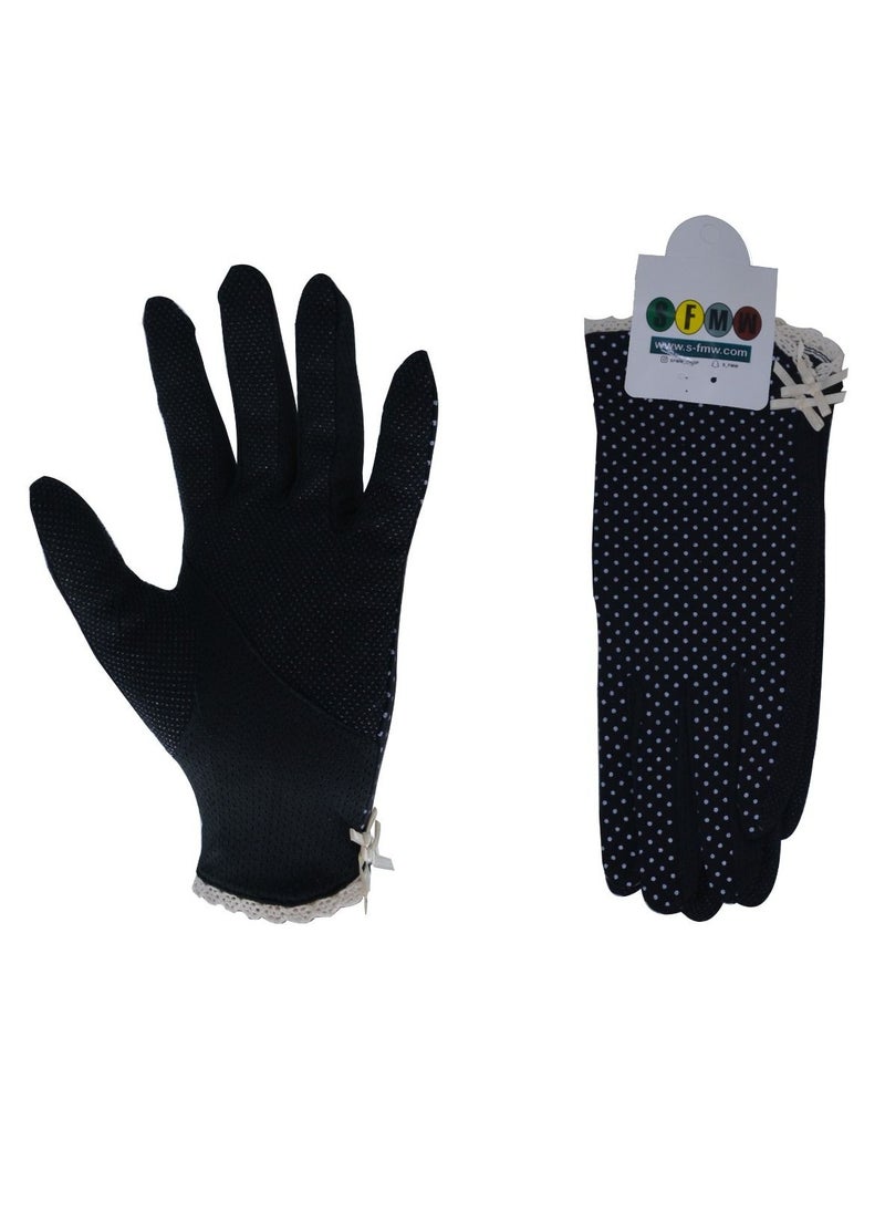 SFMW Pair Women Sun Protective UV Protection Summer Sunblock Touchscreen Gloves for Driving Riding  - Image 1
