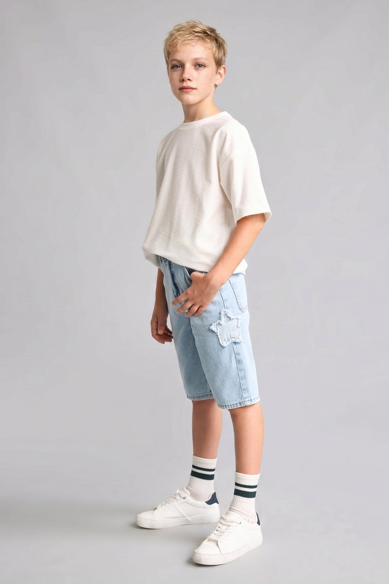DeFacto Blue Boy Boy Denim Shorts Casual - Image 3