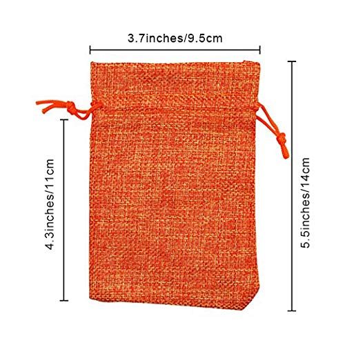 SumDirect Small Burlap Gift Bags 20 Pcs Mixed Color Jewelry Pouches with Drawstring Reusable Linen Gift Bags for Wedding Party Valentine Christmas 37x55 inch - Image 3