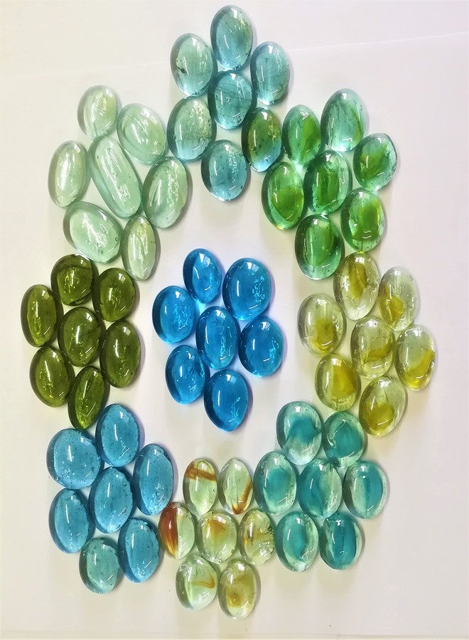 OMI Glass Pebbles Mixed Color - Transparent Round Shapes, 400g (Approx 50 Pieces) - Image 1