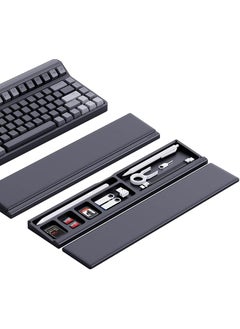 Hagibis Keyboard Wrist Rest Pad Support With Desktop Partition Storage Case Ergonomic Soft Memory Foam Anti Slip Rubber Base For Computer Keyboard Laptop Office Home Black  - Image 1