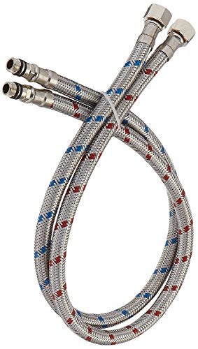 Green Spring Greenspring 32Inch Long Flexible Bathroom Kitchen Toilet Hose Braided Stainless Steel Supply Lines 38Inch Female Compression Thread x M10 Male Connector US Standard x 2 Pcs 1 Pair - Image 1