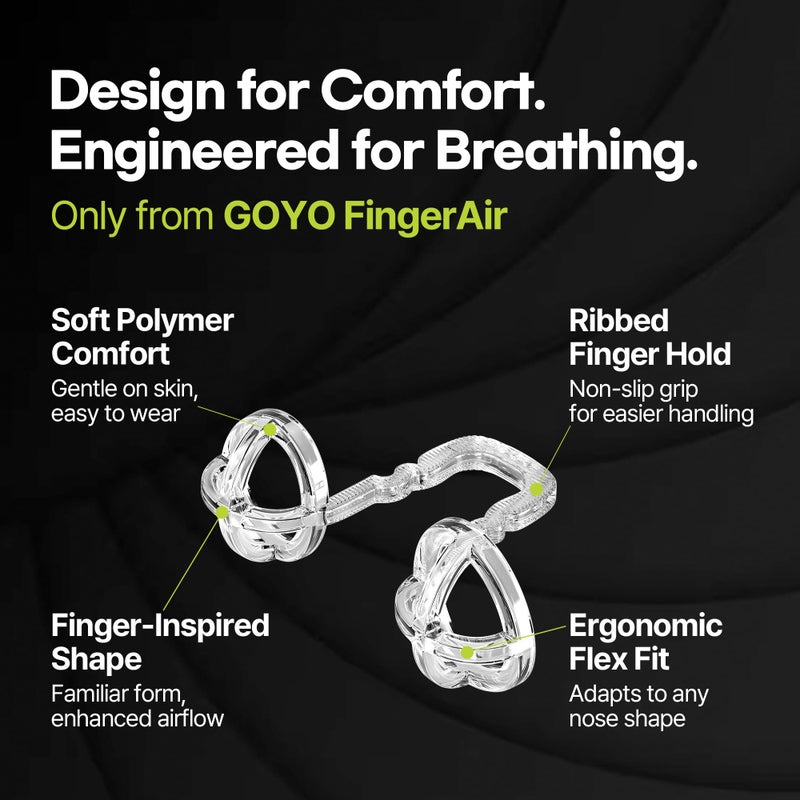 GOYO FingerAir Nasal Dilator for Snoring and Breathing, Anti Snoring Devices, Snore Stopper Silicone Anti Snore, Reusable, Comfortable (4pcs Multi-Size Pack: S, M, L, XL) - Image 3
