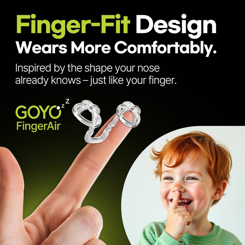 GOYO FingerAir Nasal Dilator for Snoring and Breathing, Anti Snoring Devices, Snore Stopper Silicone Anti Snore, Reusable, Comfortable (4pcs Multi-Size Pack: S, M, L, XL) - Image 2