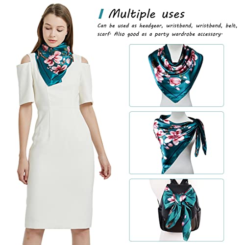 PALAY® Women Satin Scarf Comfy Silk Feeling Scarfs for Women Medium Pillow Cover Scarf, 35in Square Scarf for Girls - Image 4