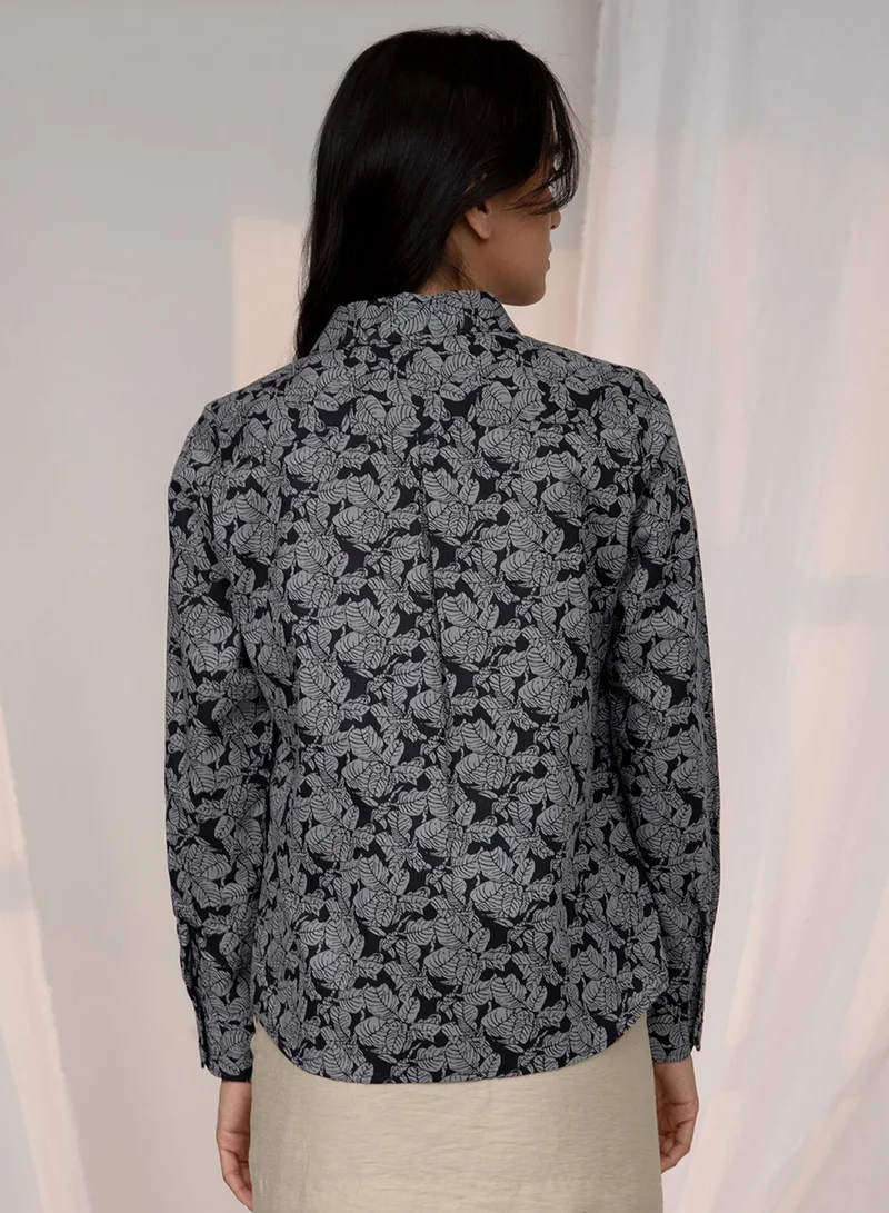 PINACOLADA Women's Steel Grey Contrast Verdure Shirt