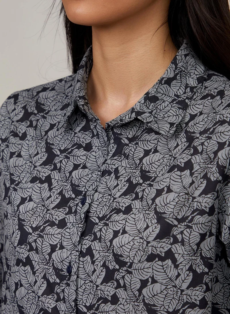 PINACOLADA Women's Steel Grey Contrast Verdure Shirt