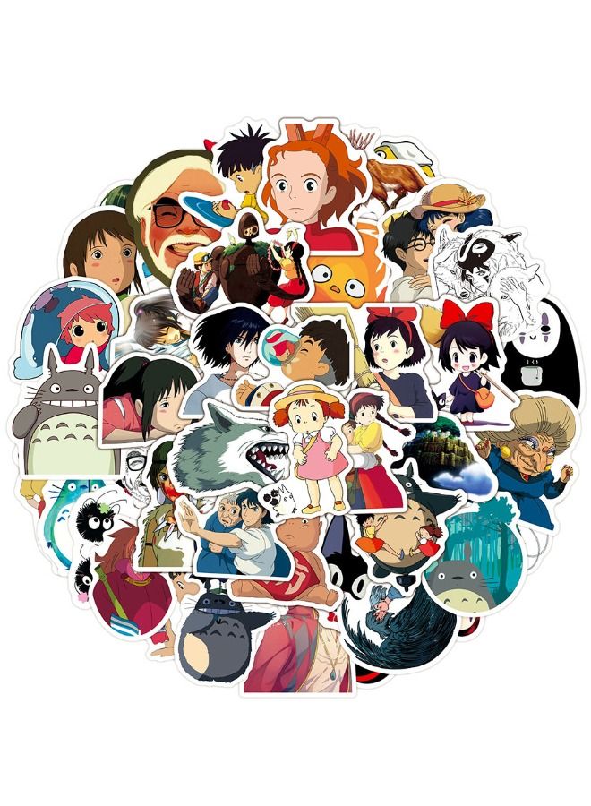 50 قطعة من ملصقات سلسلة الرسوم المتحركة ميازاكي هاياو، ملصقات كرتونية مقاومة للماء لأجهزة الكمبيوتر المحمول، لوح التزلج، زجاجات المياه، الكمبيوتر، الهاتف، الجيتار، ملصقات للأطفال والمراهقين والبالغين - Image 1