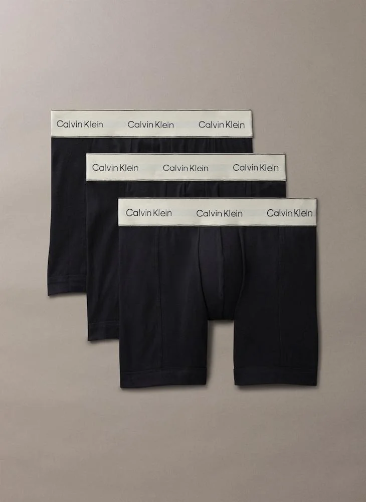 CALVIN KLEIN 3 Pack Boxer Briefs - Heritage Cotton Stretch