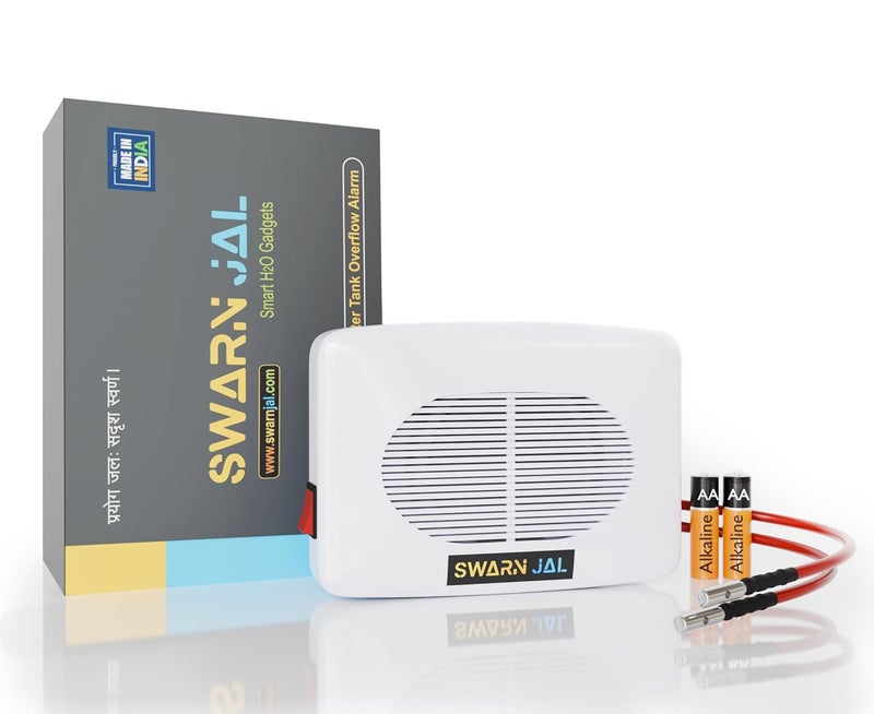 Swarn Jal Model AVOC Water Tank Overflow Alarm with 2 Alkaline Cells Loud Human Voice Brass Sensors 100 Shock Proof 2 Years Cell Life One Year Complete Warranty - Image 1