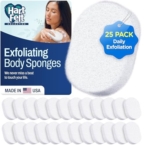HartFelt Bath Sponges for Shower | Oval Body Wash Scrubber for Exfoliating Skin | Clean and Refresh Body, Back & Arms | Chemical-Free Body Sponge | Made in USA - Pack of 25 - Image 1