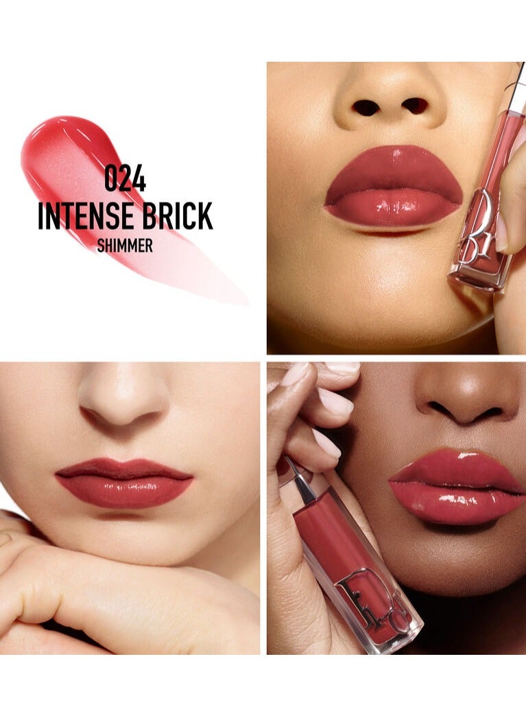 Dior Addict Lip Maximizer Plumping Gloss - Instant And Long-Term Volume Effect -024 Intense Brick - Image 3