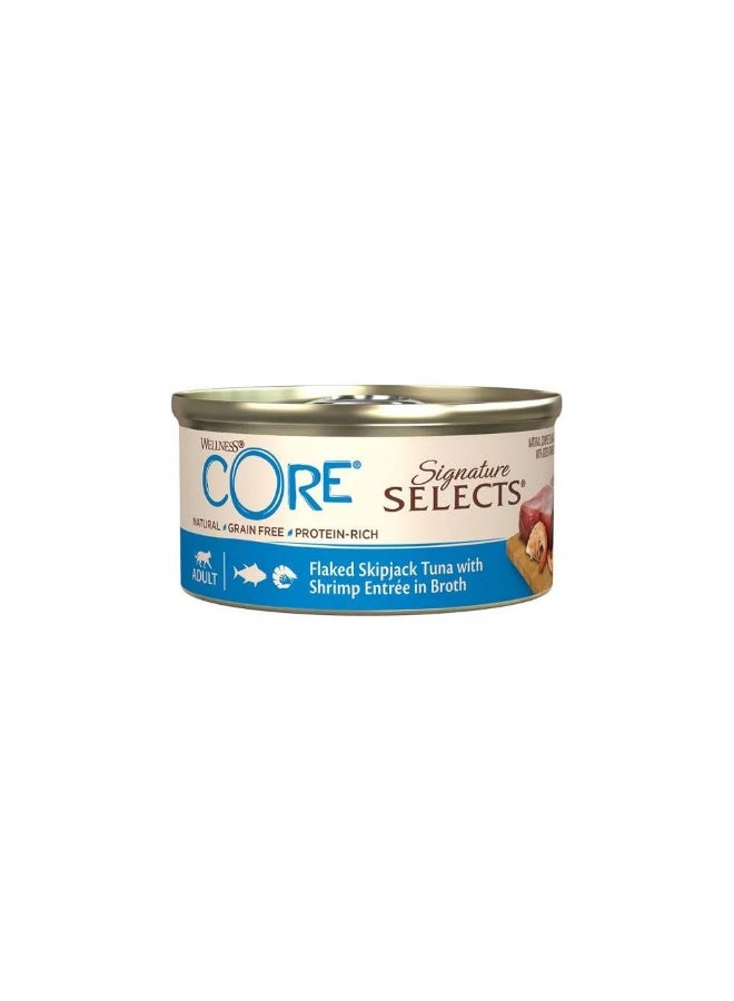 Wellness - CORE Signature Selects Flaked Skipjack Tuna with Shrimp Entree in Broth for Cat - 79g