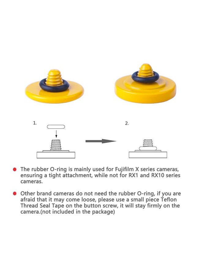 VKO Yellow Metal Soft Shutter Release Button,Delicate Camera Shutter Button 11mm Concave 10mm Convex Surface(2 Pack) - Image 2
