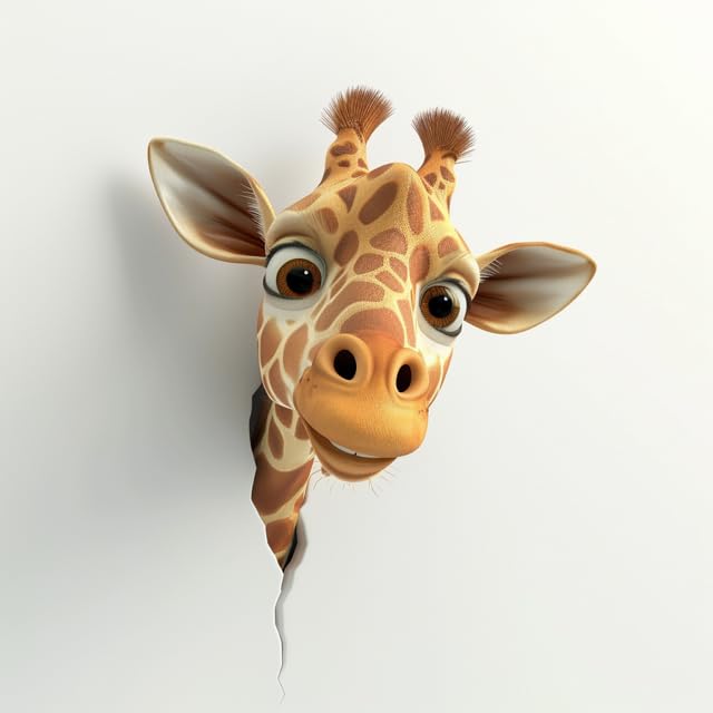 MAKTEM Peeking 3D Giraffe for Car Bumper, Window, Car Panel, Cute Funny Giraffe Vinyl Waterproof Unique Car Sticker (Giraffe) - Image 1