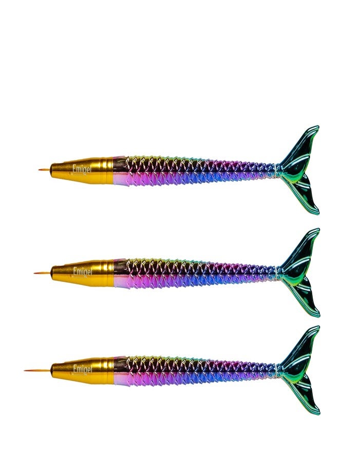 Emigel Professional Holography Fishtail liner Brush | Nail Art Liner Brush | Art Brush (Set of 3 Pcs) - Image 2