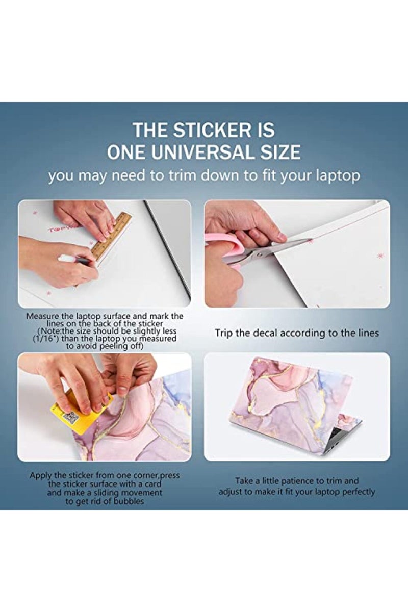 AORTDES 12.1 13 13.3 14 15.4 15.6 Inches Laptop Skin Sticker Decal Universal Netbook Skin Sticker Reusable Notebook Art Decal Protector Cover Decal (Colorful Marble) - Image 2