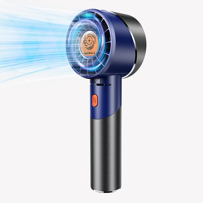 Guirble Handheld FanPortable Turbo FanPowerful Personal Fan7000rpm HighSpeed MotorBattery Work 316 HUSB Rechargeable Mini Handheld Fan for TravelOutdoorGiftMakeup Navy Blue