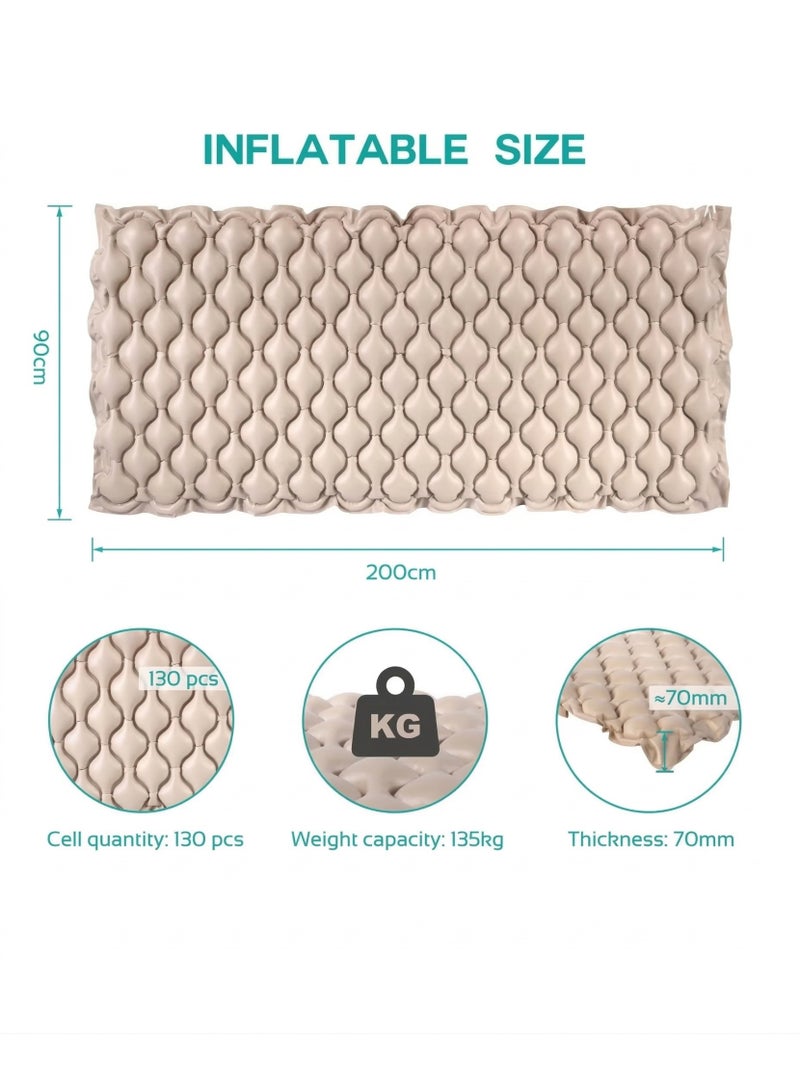 An air mattress for patients and the elderly with a variable pressure system and comfortable air cells to distribute pressure during long sleep. - Image 4