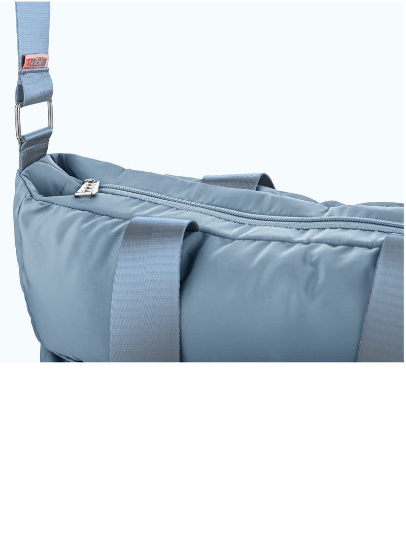B.S COLLECTION - Large capacity waterproof soft quilted shoulder bag and cross bag for women - Babyblue - Image 1