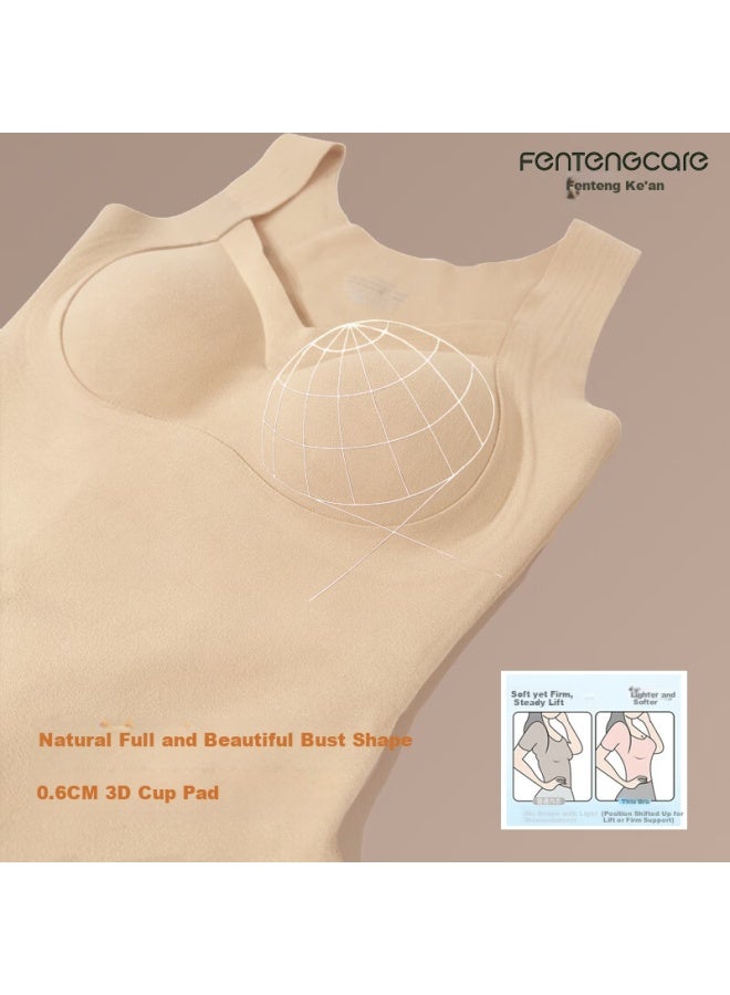 Fentengcare Silk Cashmere Thermal Vest For Women With Chest Pad Winter Slimming Warm Vest - Image 3