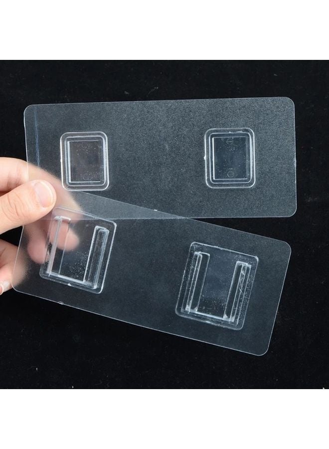 الخطافات الأفقية ذاتية اللاصق للحائط بدون حفر، تحمل 12 رطلاً، شفافة وعصرية - Image 2