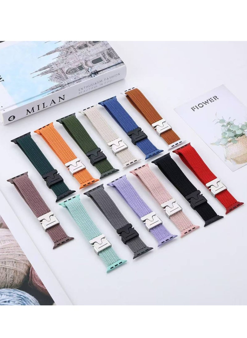 SZOXST - Compatible for Apple Watch Band 49mm 46mm 45mm 44mm 42mm Elastic Nylon Braided Secure & Comfortable Stretchy Strap for Women Men,Parachute Buckle Bands for iWatch Ultra 2/1 Series 10 9 8 7 6 5 4 3 SE Green - Image 1