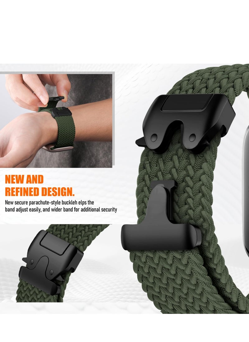 SZOXST - Compatible for Apple Watch Band 49mm 46mm 45mm 44mm 42mm Elastic Nylon Braided Secure & Comfortable Stretchy Strap for Women Men,Parachute Buckle Bands for iWatch Ultra 2/1 Series 10 9 8 7 6 5 4 3 SE Green - Image 1