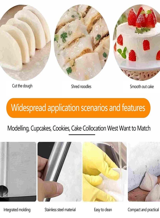 SSydl Dough Pastry Scraper Stainless Steel Bench Scraper with Measuring Scale Multipurpose for Butter, Cake, Onion, Vegetable, Pizza Cutter - Pastry Bread Separator - Image 5
