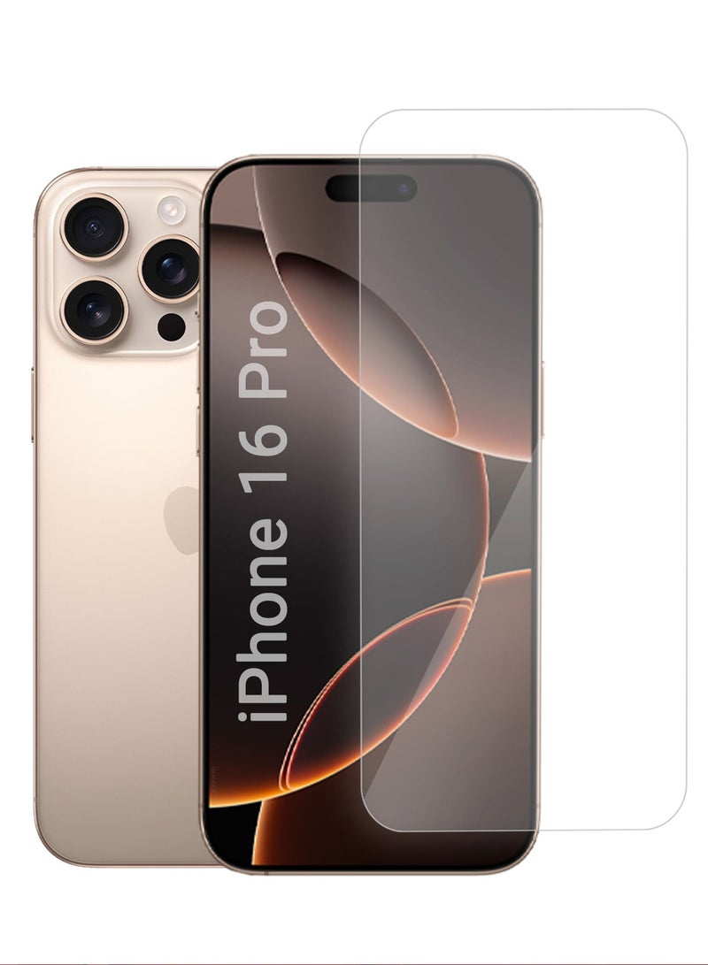 (for iPhone 16 Pro ) Premium Tempered Glass Screen Protector Ultra Clear Scratch Resistant Easy Installation / Clear - Image 1