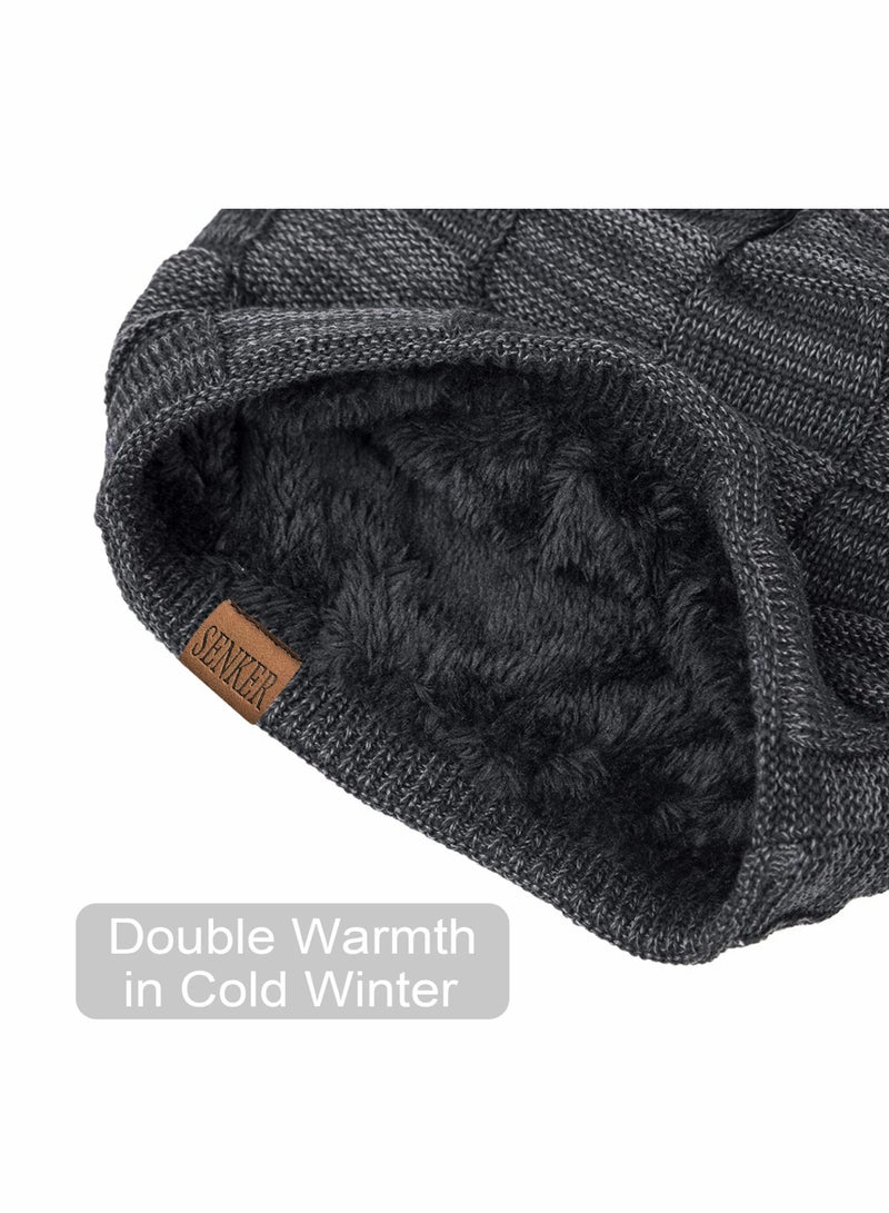 SYOSI 2 Pack Slouchy Beanie Winter Hats for Men and Women, Thick Warm Oversized Knit Cap  - Image 4