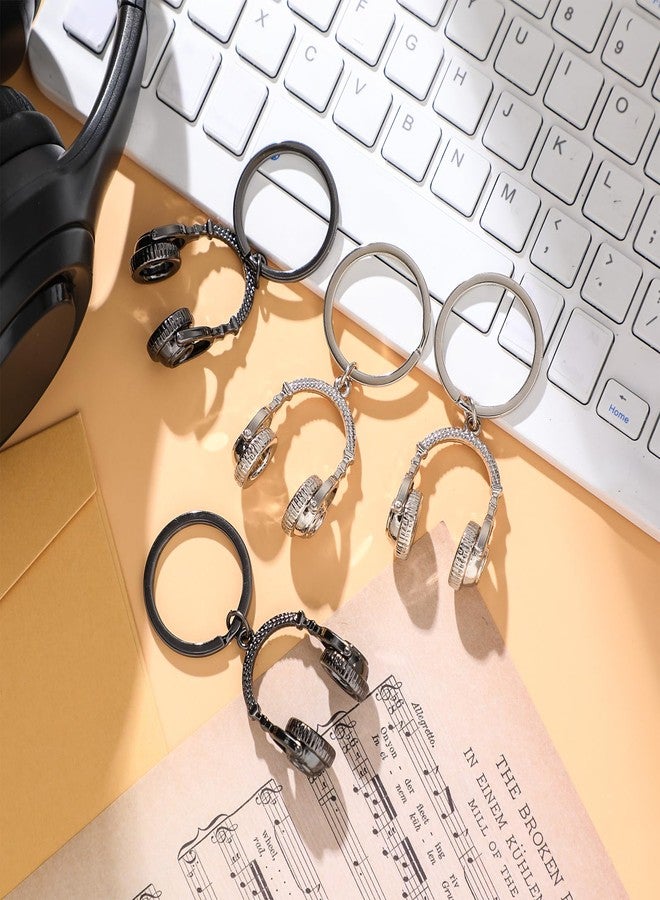 Sureio 4 Pcs Headphone Keychain Mini Music Keychain Singer Music Lover Dj Gifts Headset Keyring Party Favors Purse Bag Jewelry Accessories for Man and Women Christmas Gift - Image 4