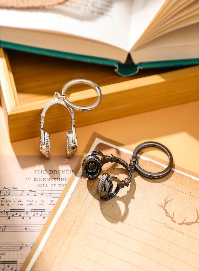 Sureio 4 Pcs Headphone Keychain Mini Music Keychain Singer Music Lover Dj Gifts Headset Keyring Party Favors Purse Bag Jewelry Accessories for Man and Women Christmas Gift - Image 3